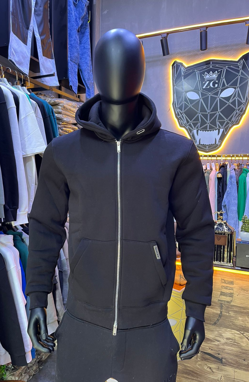 HOODIE MECANIC BLACK SIMPLE