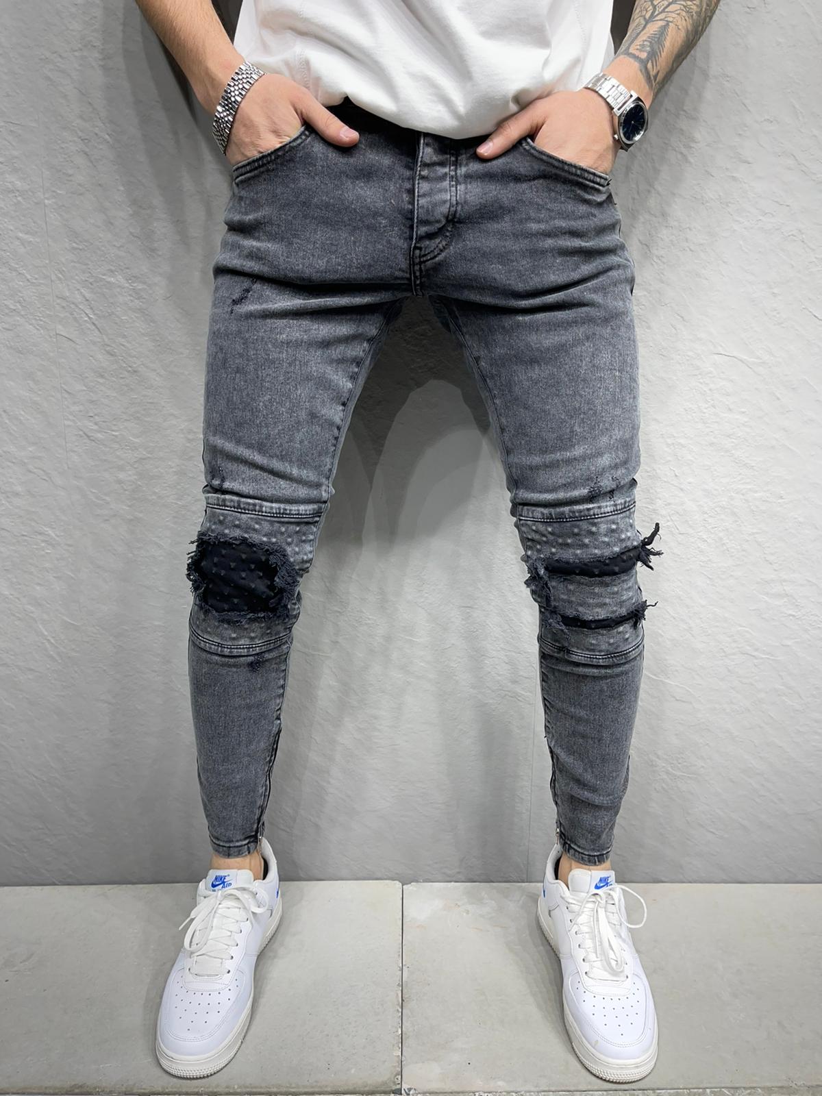 JEANS BLACK SLIM  B6819