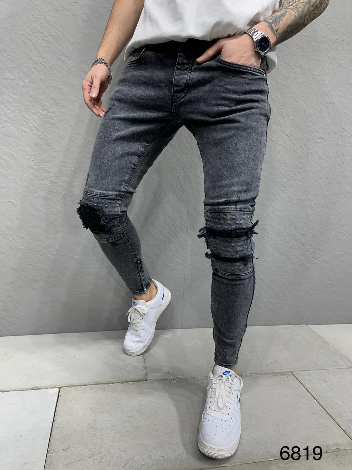 JEANS BLACK SLIM  B6819