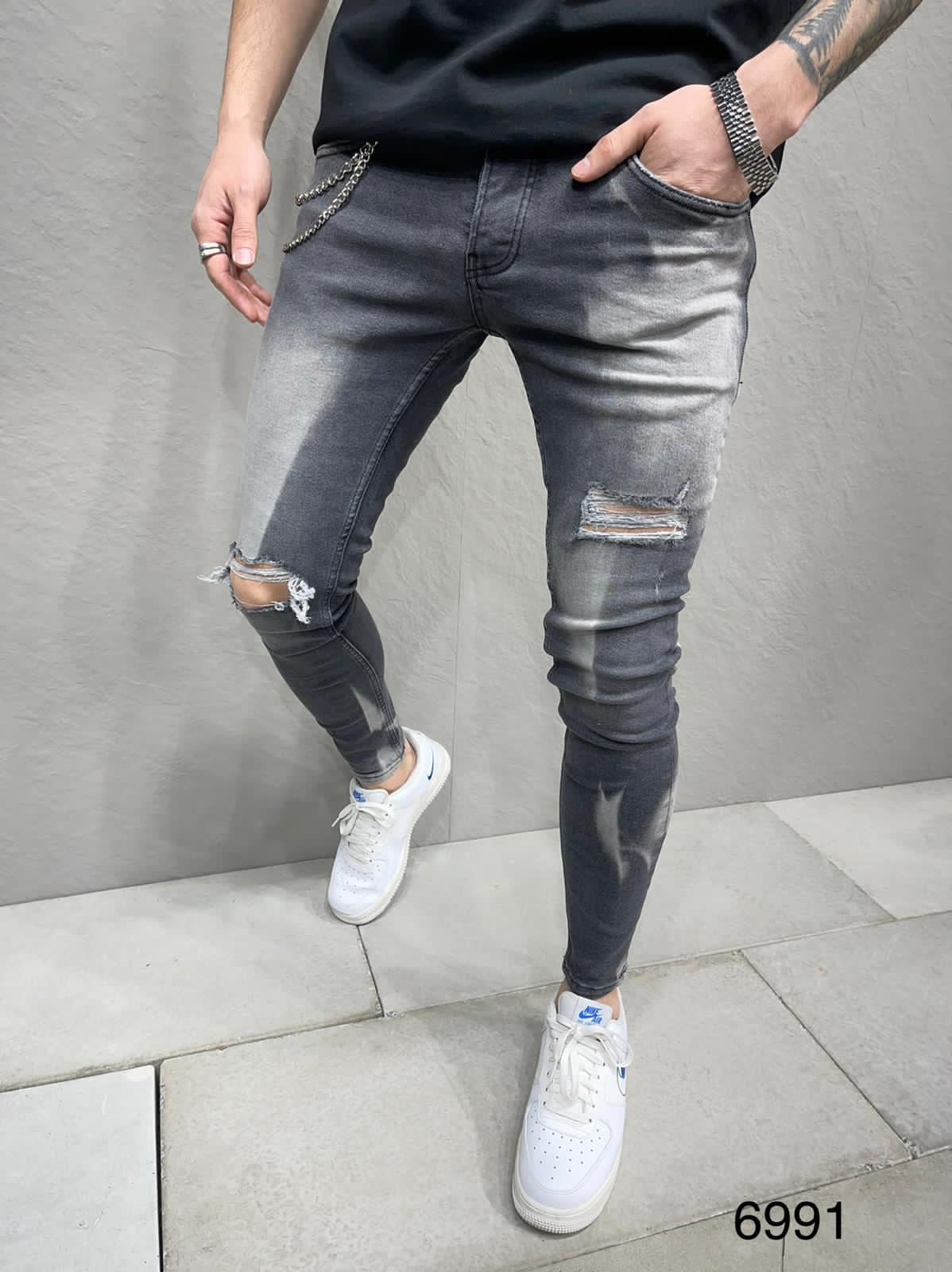 JEANS GREY Délavé b6991