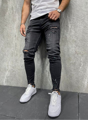 JEANS NOIRE Déchiré B6222