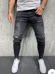 JEANS NOIRE Déchiré B6222