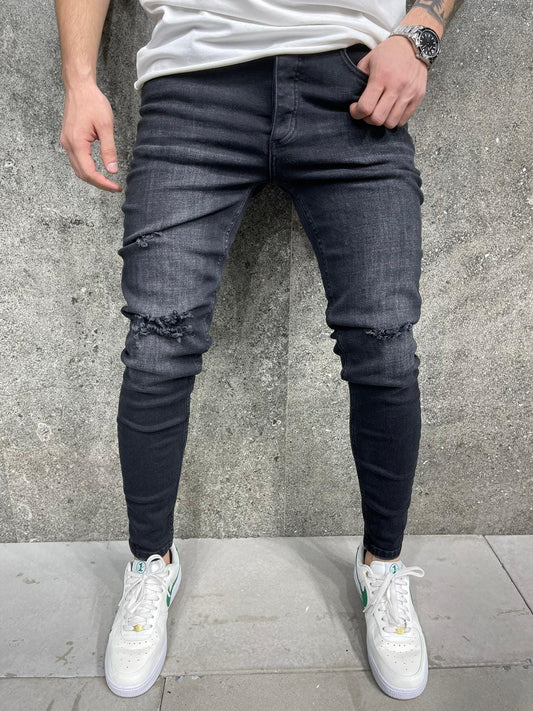 JEANS NOIRE Déchiré B8275