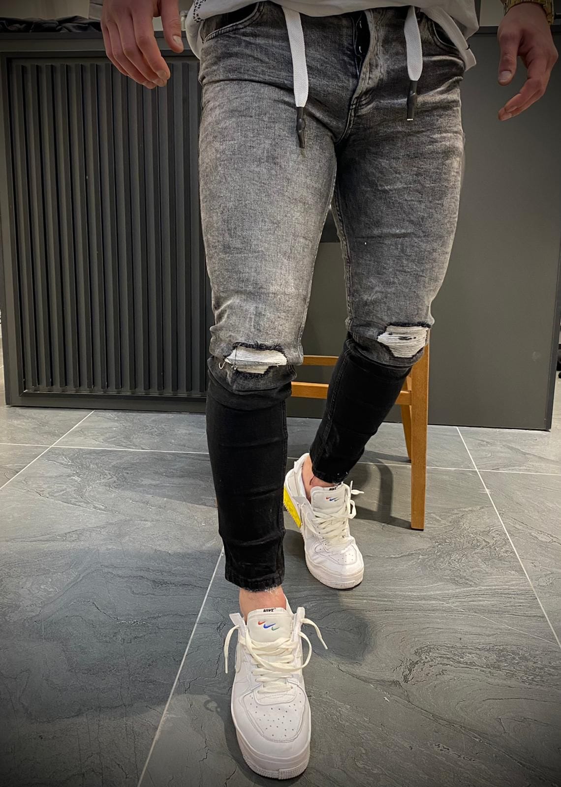 JEANS GRIS NOIR CODE 164