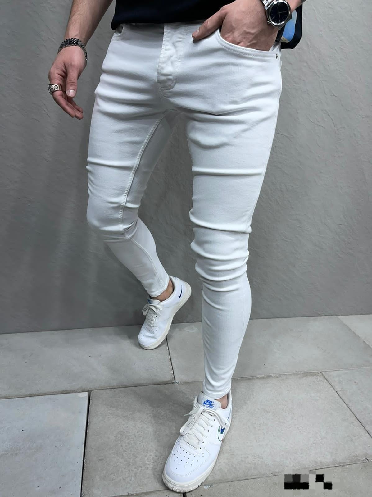 JEANS WHITE SIMPLE B7038