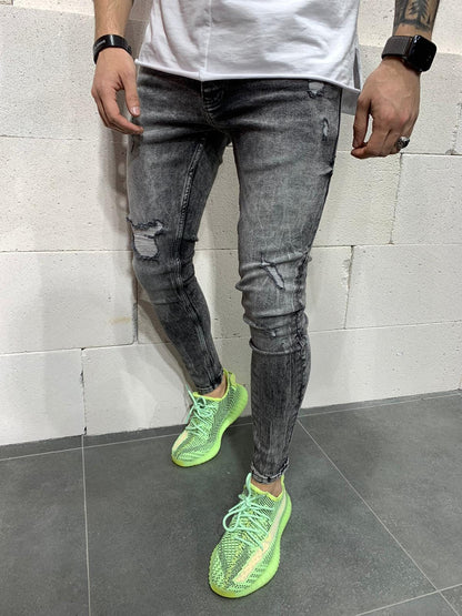 JEANS GRIS NOIR B5049