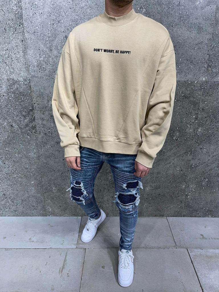 sweat over size beige  6227