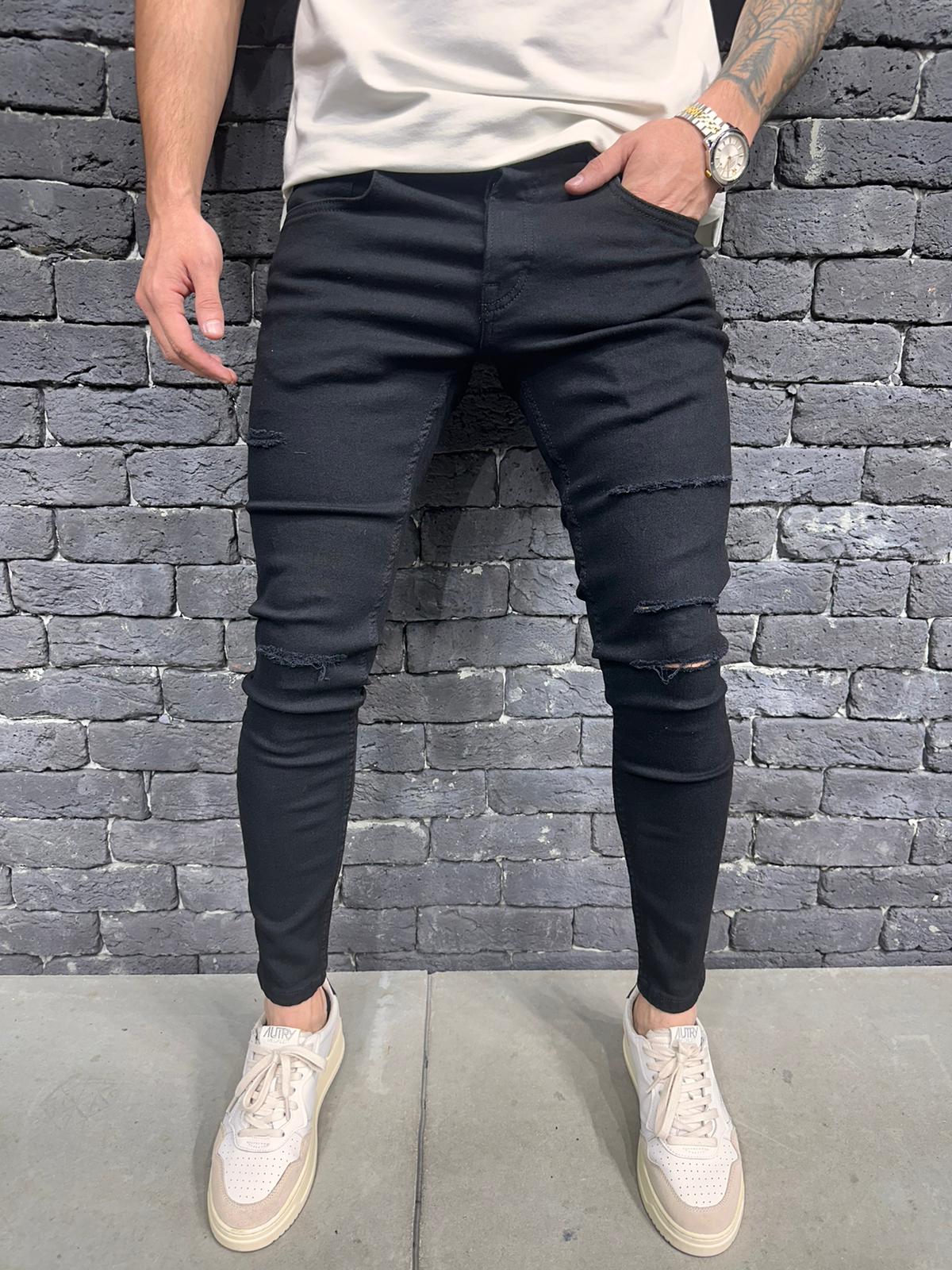 JEANS BLACK SLIM B8637