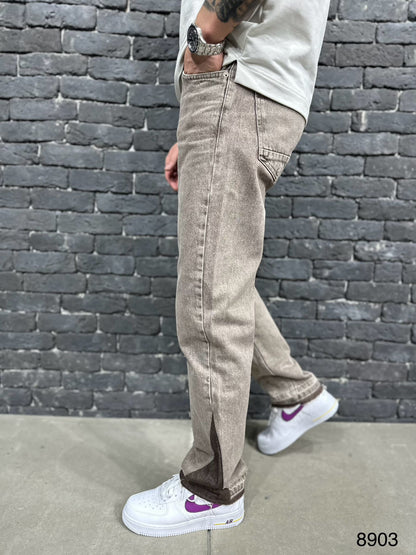 JEANS BAGGY BROWN B8903