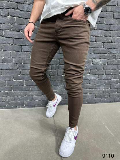 JEANS SLIM BROWN  B9110