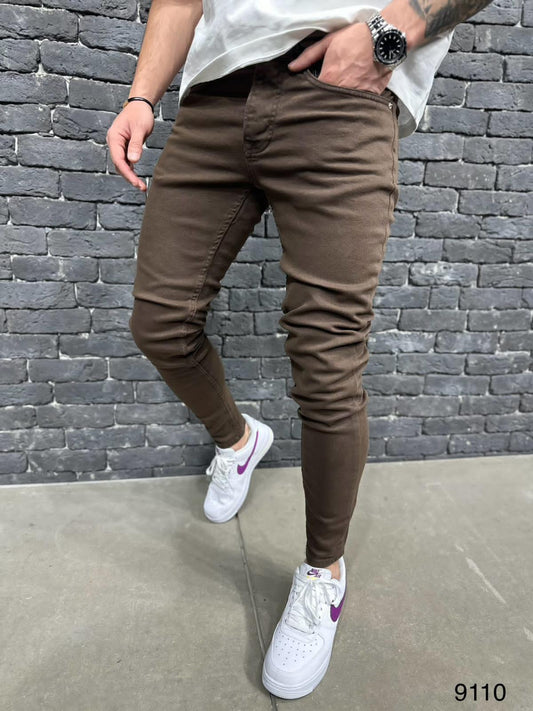 JEANS SLIM BROWN  B9110