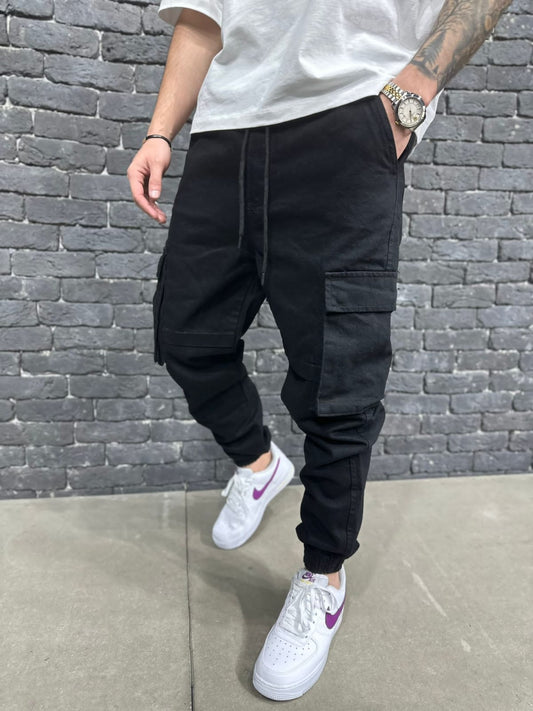 JEANS CARGO BLACK 9000