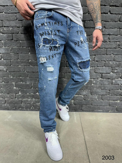 JEANS SLIM BLUE AT 2003