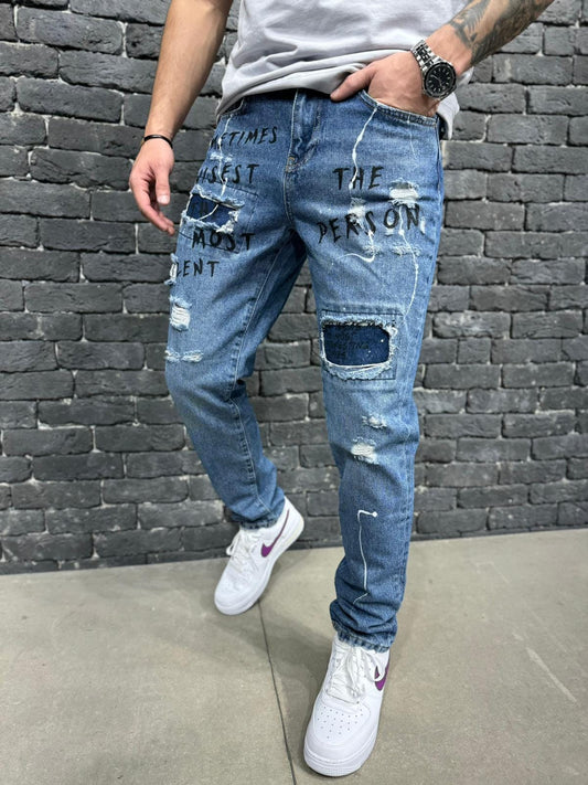 JEANS SLIM BLUE AT 2003