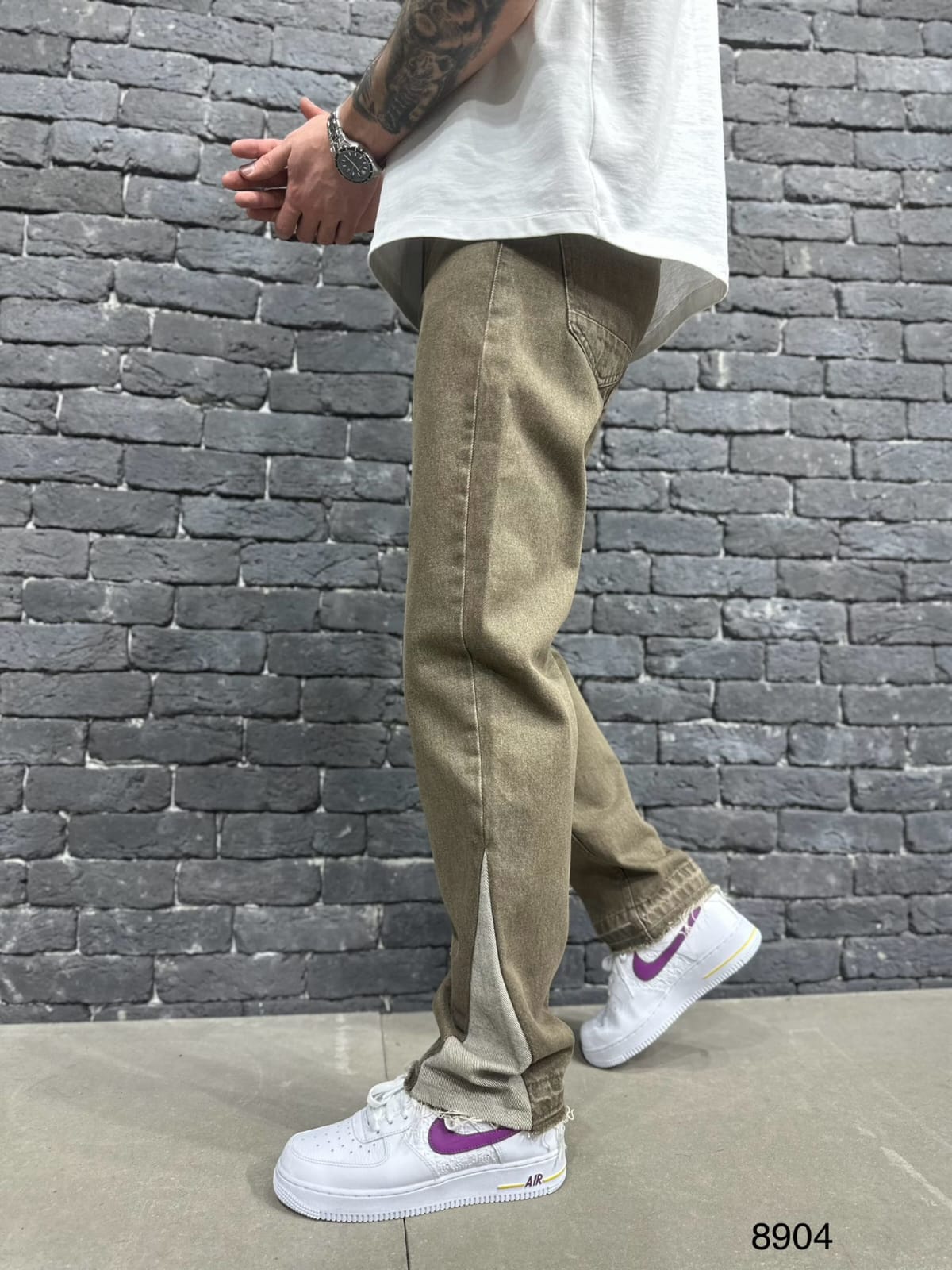 JEANS BAGGY KAHVE  B8904