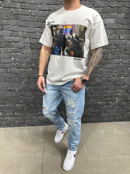 T-SHIRT OVERSIZE ECRU BRS021