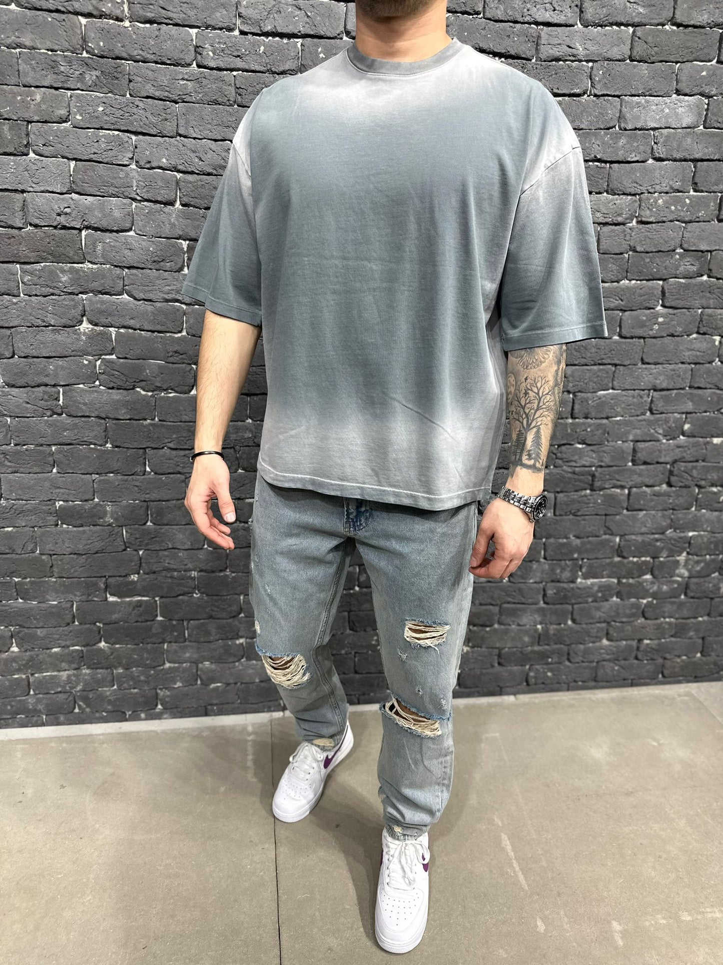 T-SHIRT OVERSIZE ANTHRACITE AJ6376