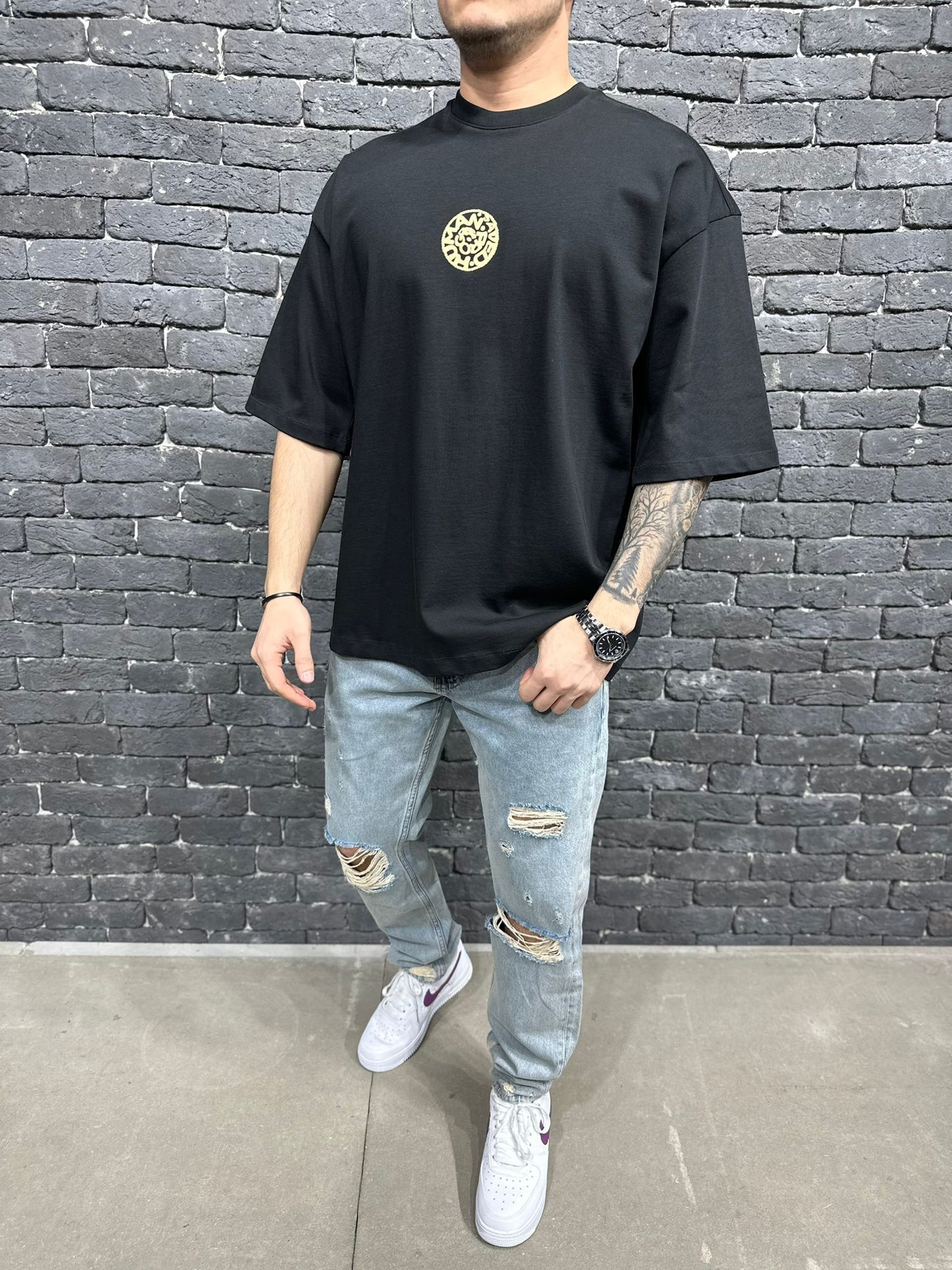T-SHIRT OVERSIZE BLACK AJ6389