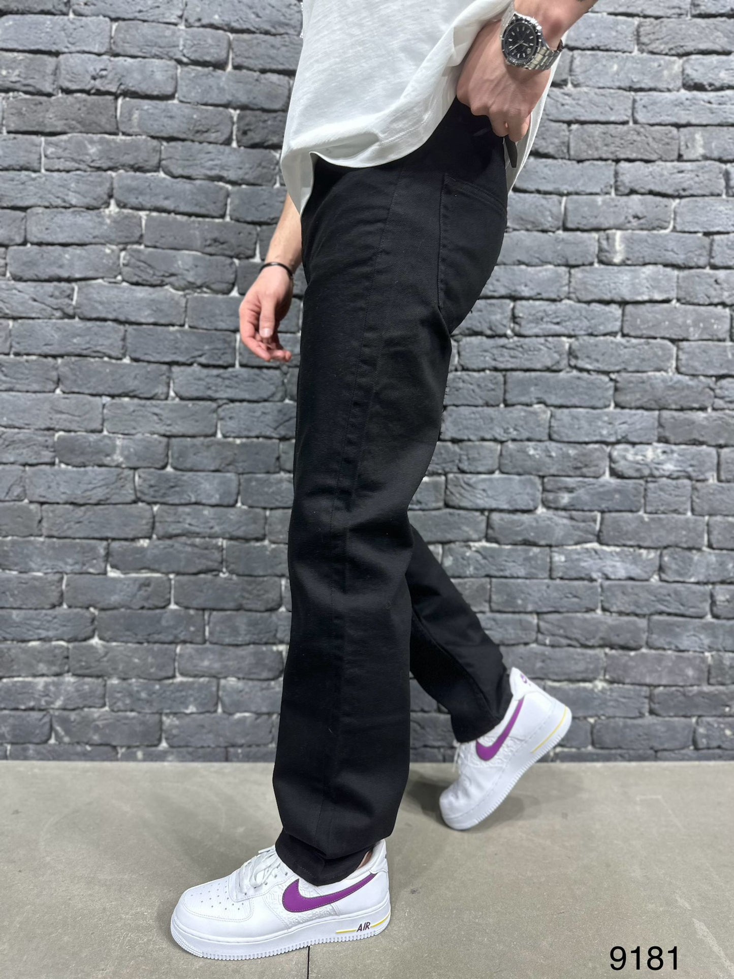 JEANS BLACK DROIT  B9181