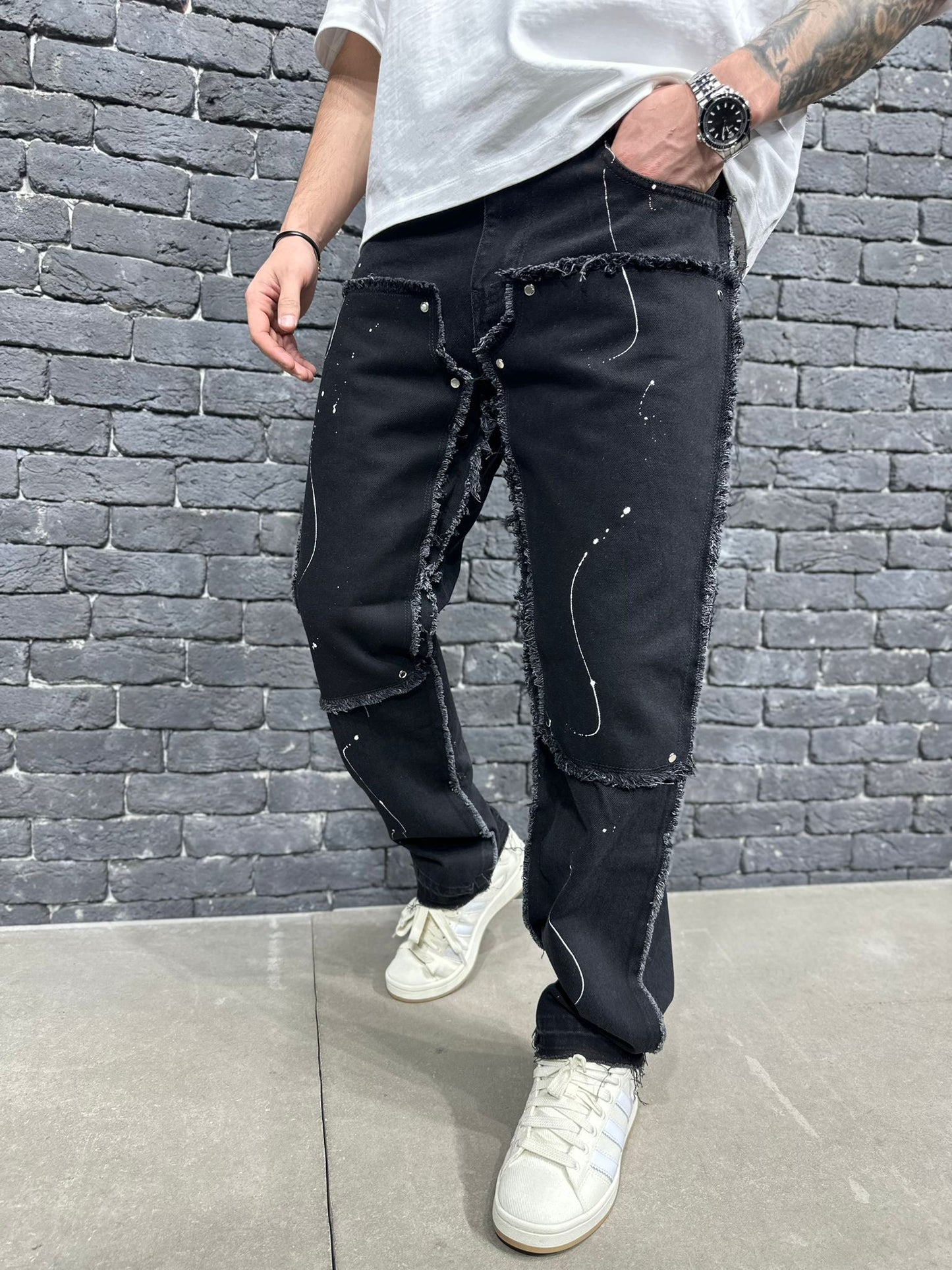 JEANS BAGGY BLACK  B9147