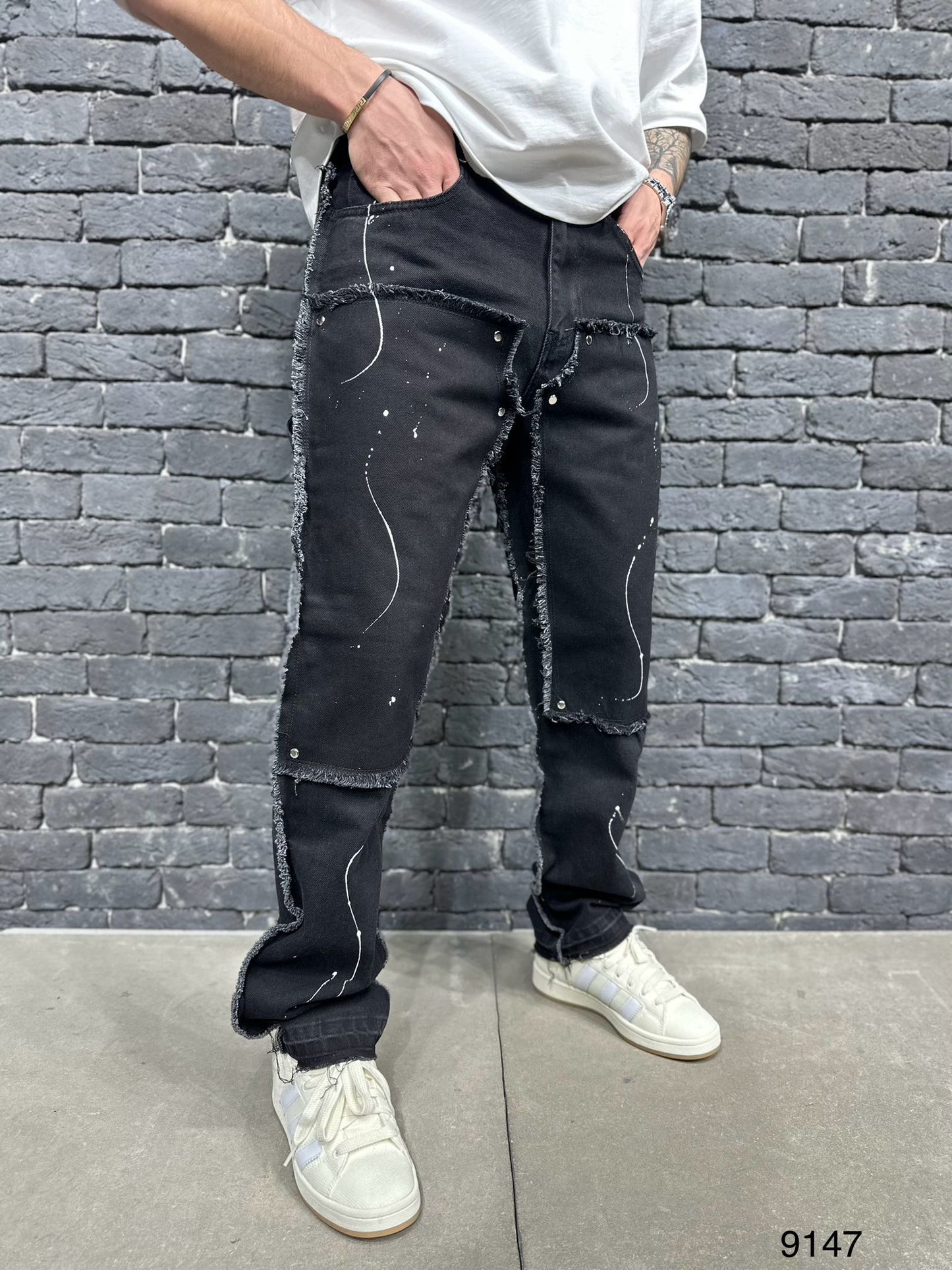 JEANS BAGGY BLACK  B9147