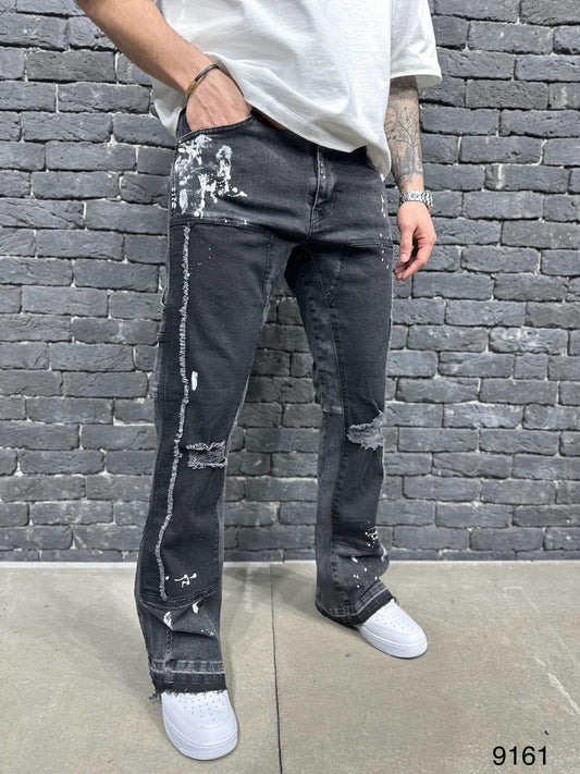 JEANS BLACK BAGGY B9161