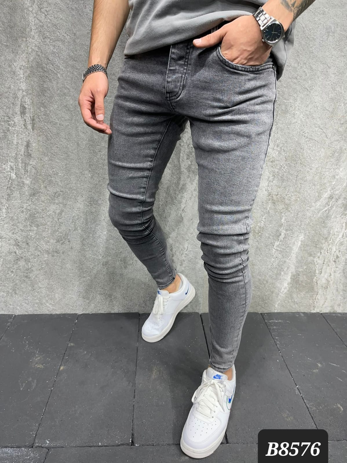 JEANS ANTHRACITE SLIM SIMPLE  B8576