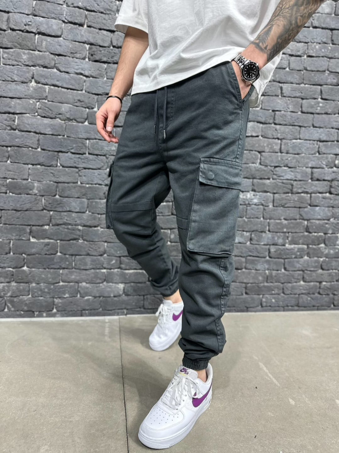 JEANS CARGO ANTHRACITE 9000