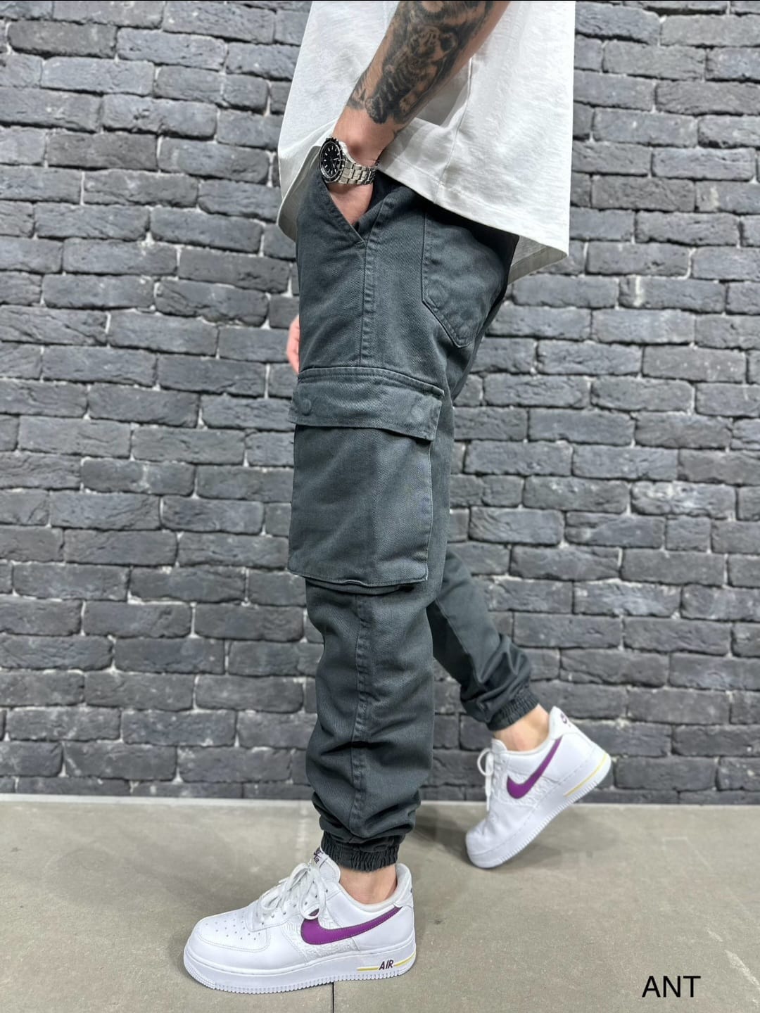 JEANS CARGO ANTHRACITE 9000
