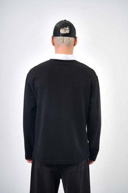 POLO MANCHE BLACK 5003